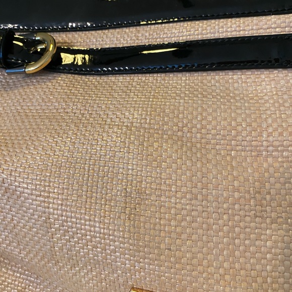 Badgley Mischka Rattan and Pattent Leather Tote - Picture 7 of 7